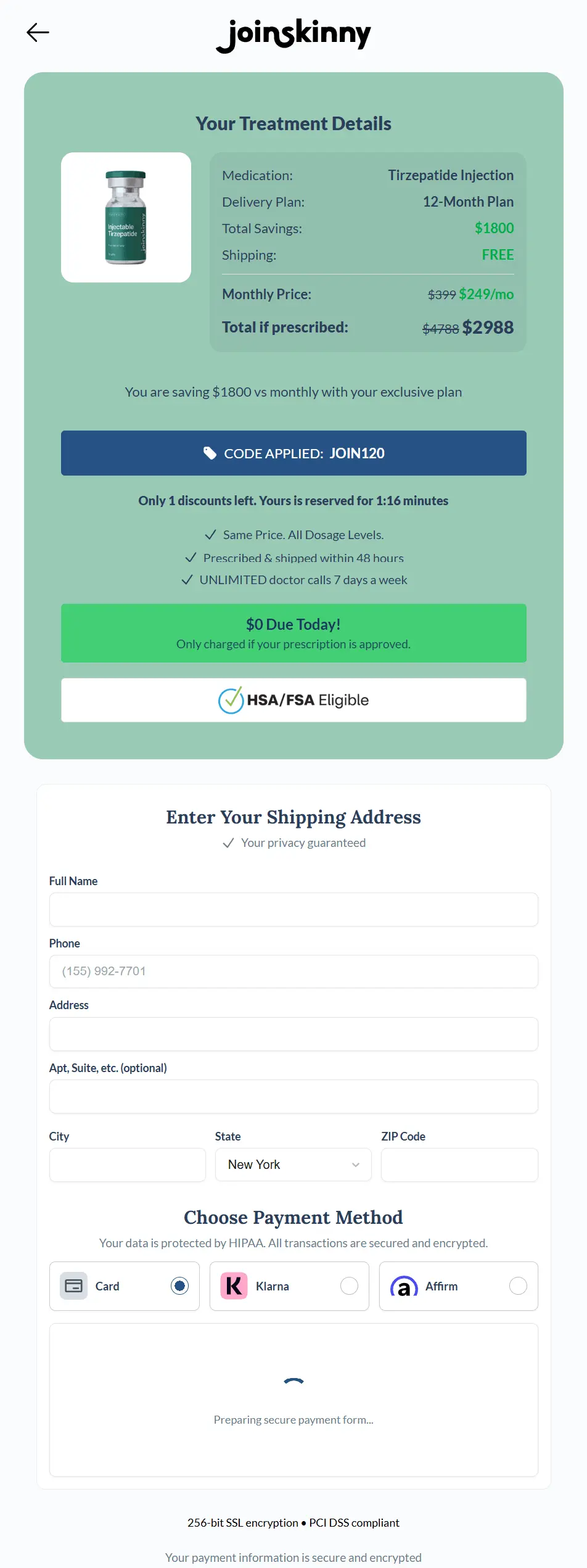 JoinSkinny-checkout-page